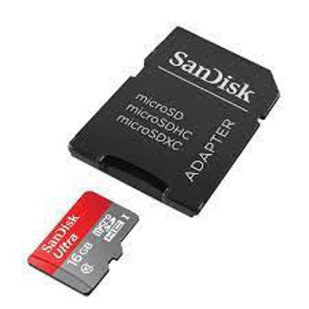 کارت حافظه microSDHC سن دیسک مدل Ultra کلاس 10 استاندارد UHS-I U1 سرعت 80MBps همراه با آداپتور SD ظرفیت 16 گیگابایت
