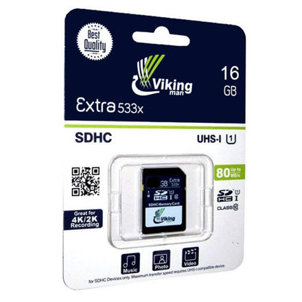 کارت حافظه‌ microSDHC وایکینگ من مدل extra کلاس 10 استاندارد UHS-I U1 سرعت 48MBs ظرفیت 16 گیگابایت به همراه آداپتور میکرو SD