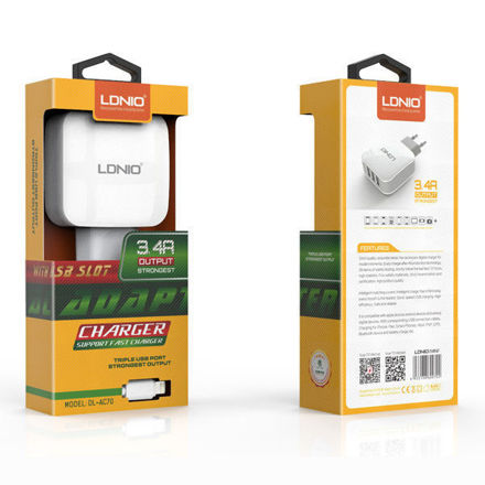 LDNIO DL-AC70 3.4A Triple USB Charger With microUSB Cable luxiha