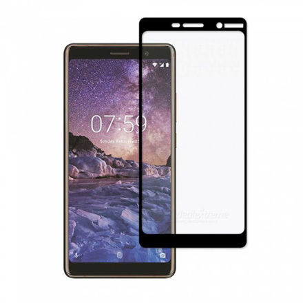Picture of Black Full Cover Glass for Nokia 7 Plus