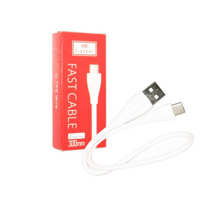 Cable Earldom S010m, USB - Micro USB, ابل تبدیل USB به microUSB ارلدام مدل EC-S۰۱۰M  طول ۰.۳ مترسفید