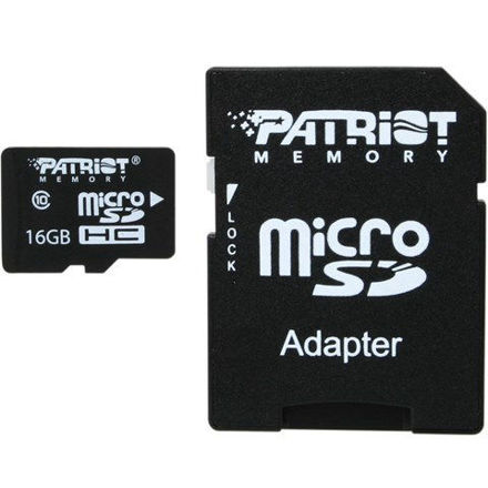 کارت حافظه microSDHC پتریوت مدل LX استاندارد UHS-I U1 کلاس 10 همراه با آداپتور SD ظرفیت 16 گیگابایت